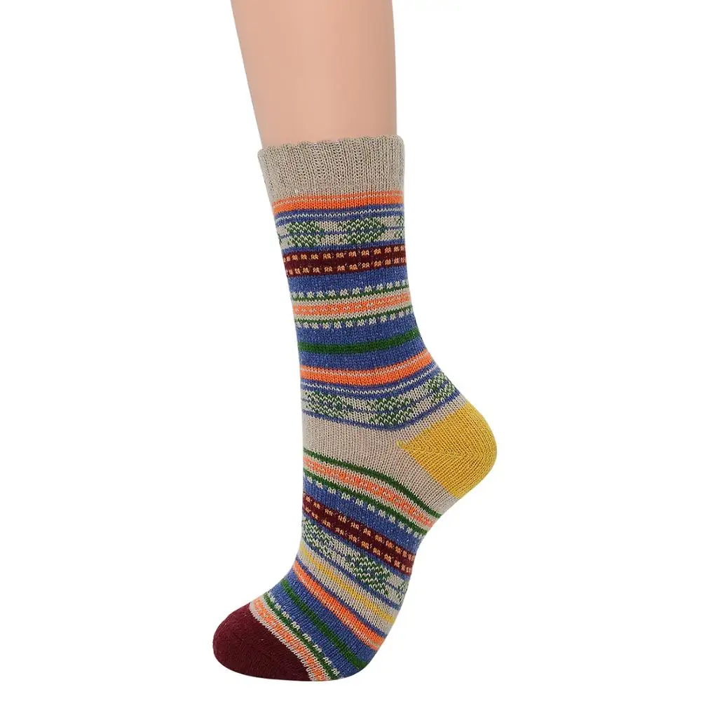5pairs Casual Mens Soft Thick Warm Socks Rabbit Wool Blends Warm Winter Socks Men Retro Style Colorful Mans Socks Breathable