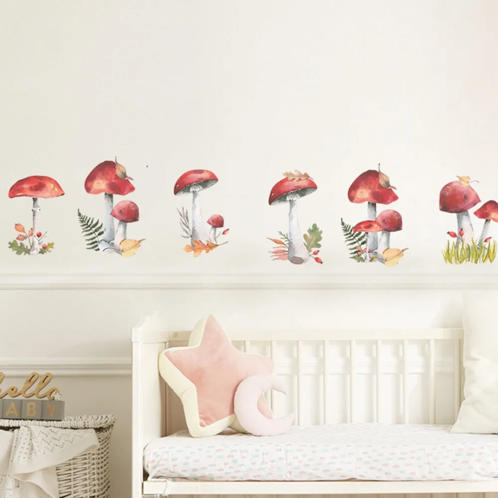 1 set of wall stickers Fairy Forest Mushroom Plant Wall Sticker Decal Kids Room Nursery Art Mural for Home bedroom