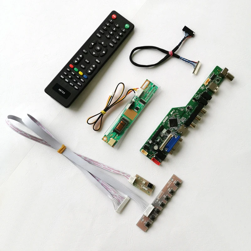 Подходит для NL10276BC28 1024*768 LVDS 20Pin Кабель VGA+ HDMI+ аудио+ USB+ пульт дистанционного управления 1CCFL панель ноутбука 14," ЖК-экран плата контроллера DIY kit