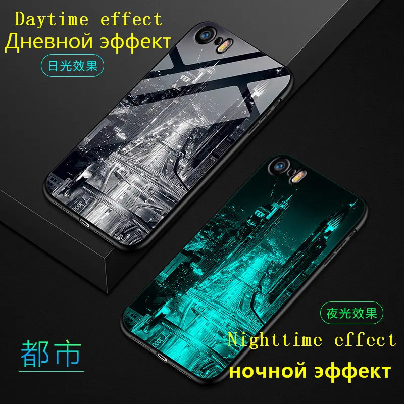 Светящийся в темноте чехол для iPhone 5, 5s SE светящаяся задняя крышка из закаленного стекла для iPhone 6 6S 7 8 X XR XS 11 Pro Max чехол