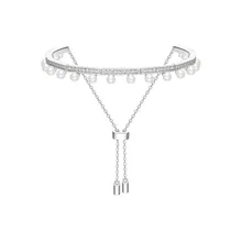 S925 стерлингового серебра микро набор балетная юбка браслет регулируемый жемчужный браслет