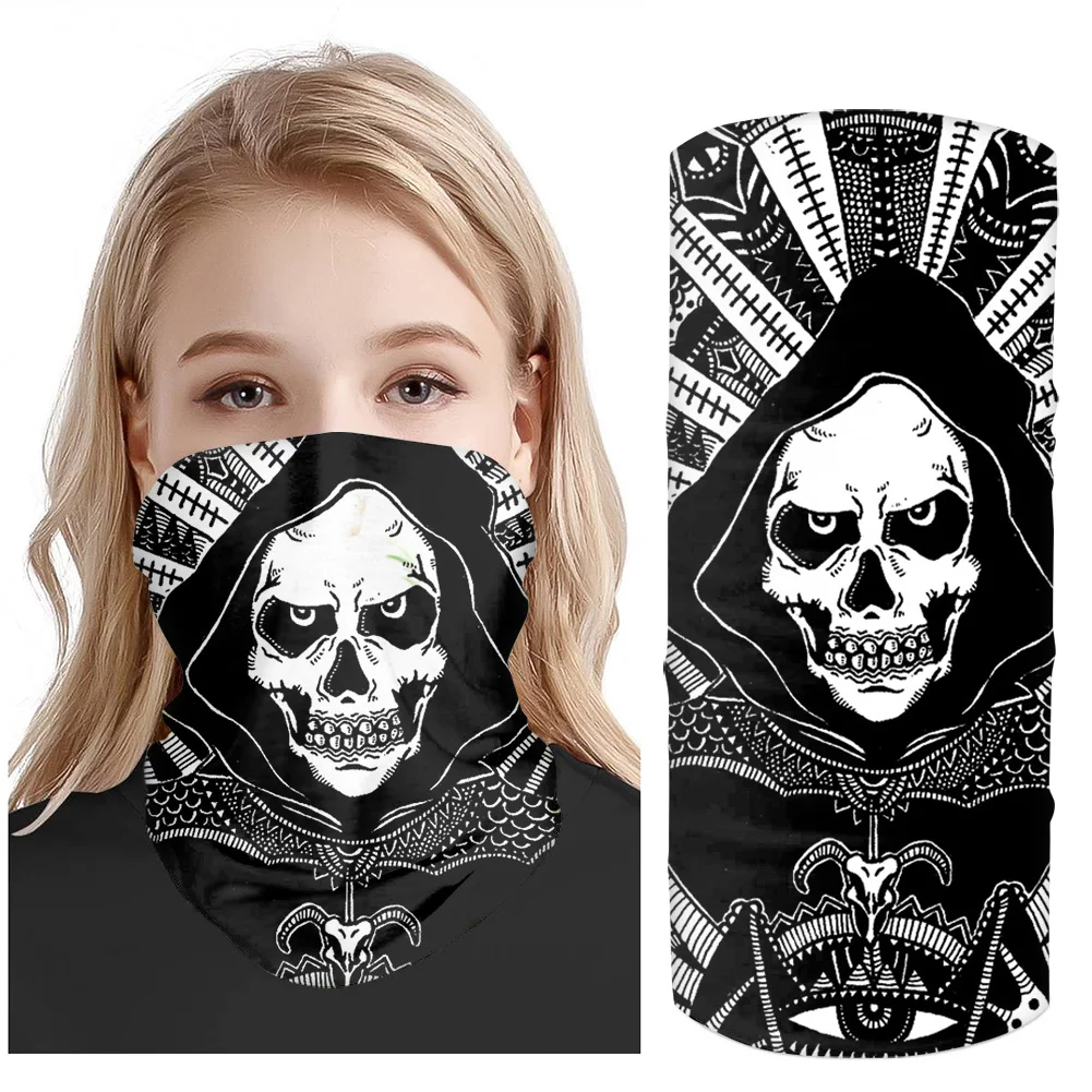 

Summer Riding Headwear Anti-UV Skull Head Scarf Magic Headband Outdoor Half Face Neck Guard Masks Women Men Bandana Schal