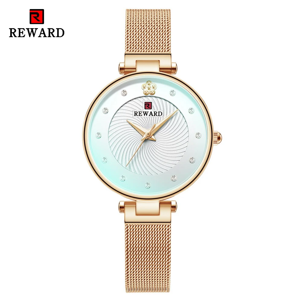 Rose Gold Роскошные ультра-тонкие женские часы с цветным стеклом, аналоговые кварцевые женские часы с синими сетками, повседневные водонепроницаемые наручные часы - Цвет: Rose Gold