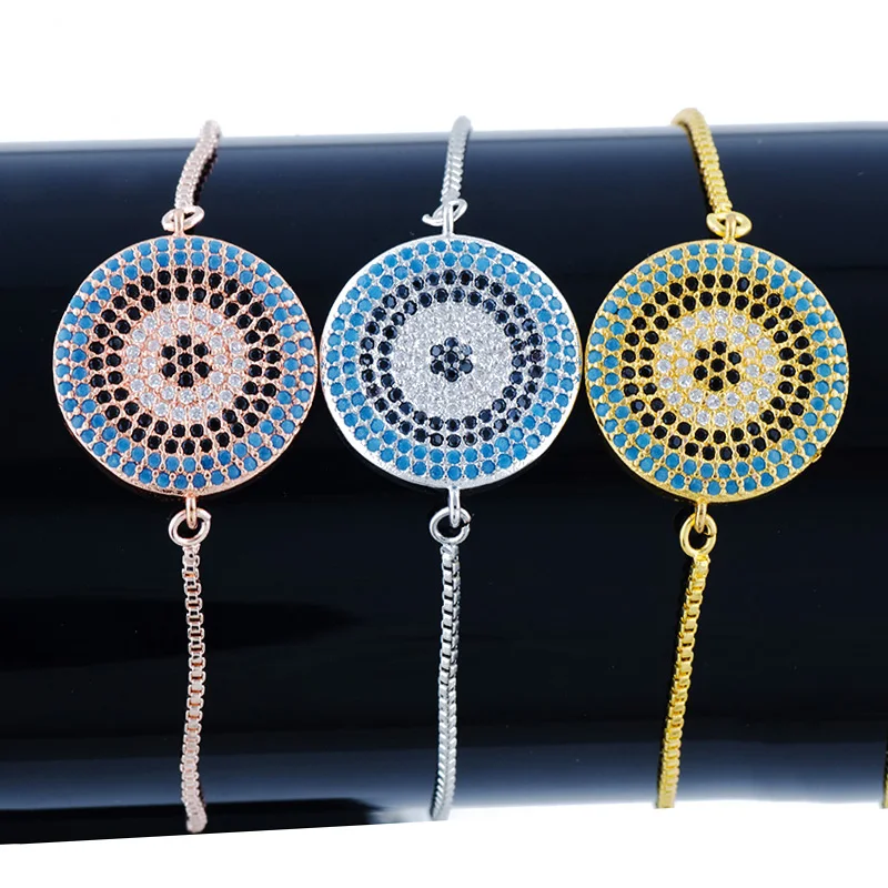 Juya DIY Pulseira Olho Grego Jewelry Supplies Adjustable Chains Turkish Evil Eye Charm Bracelets For Women Men Christams Gift | Украшения и