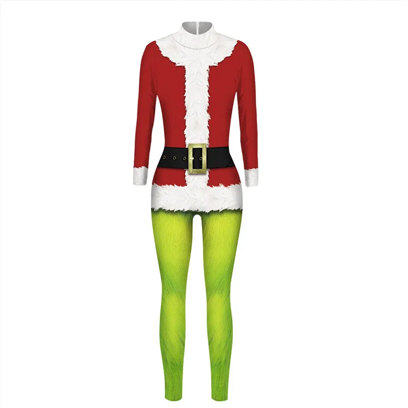 Рождественский женский комбинезон, вечерние, праздничная одежда, модный, 3d принт, подарки на год, облегающий эластичный комбинезон для девочек - Цвет: 6