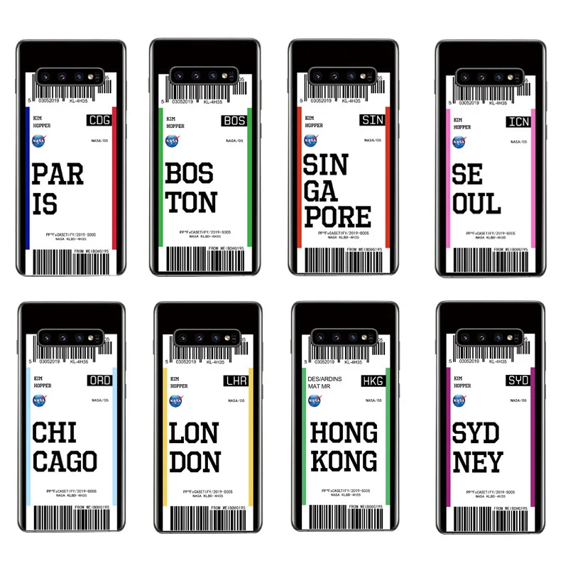 

For Samsung S8/S9/S10 Air Ticket Mobile Phone Shell Note8/9/10 + Transparent Soft Case Protective Case Fashion for Apple 11