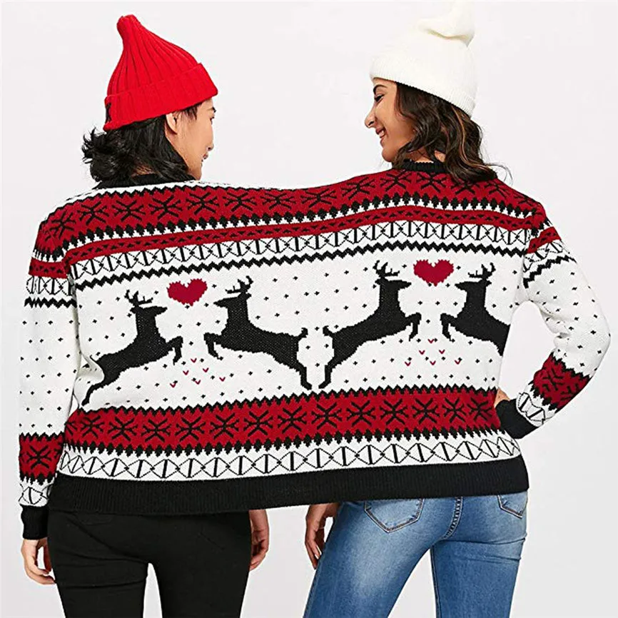 

Winter Couples Sweater Pullover 2019 Two Person Ugly Sweater Couples Pullover Novelty Christmas Sweater For Women Pull Femme 3XL