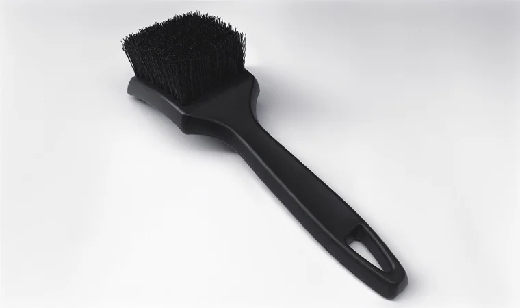Lucullan Pure Balck Stiff Hair Cleaning Tools Car Detailing Brush For Car Frame Upholstery Tires Remove Dirt