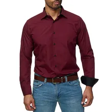 Мужская Евро-американская деловая Повседневная Однотонная рубашка с отворотом и длинным рукавом, топ, Размеры s m ale, платья, рубашки s m l xl XXL 3XL