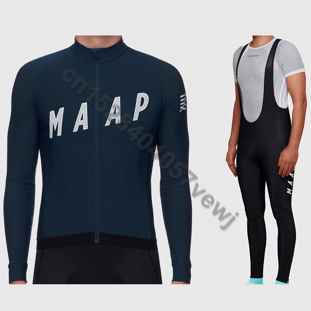MAAP, зимняя одежда для велоспорта из теплого флиса, одежда для велоспорта MTB, трикотажные комплекты для велоспорта, мужские комплекты для велоспорта QY069 - Цвет: Цвет: желтый
