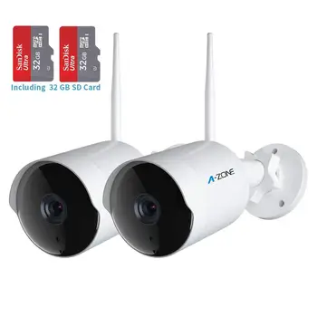 

2Pcs/1Pcs 2MP Wifi Camera Outdoor 2.4G HD IP Camera CCTV Wireless Weatherproof Security Night Vision Camera with 32GB Card