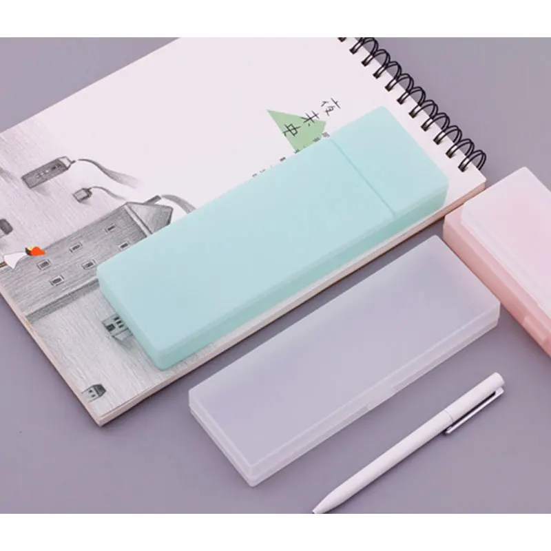 

Optional Style Frosted Plastic Multi-functional translucent Pencil Case Pencil Pens storage stationery School Supplies Gift