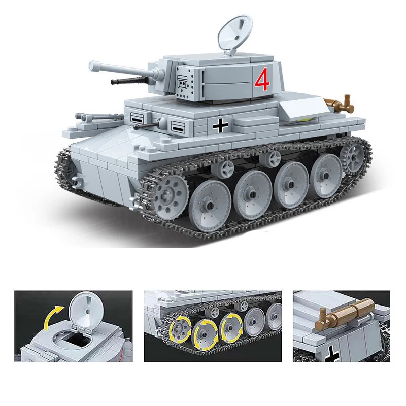 

Military German Light Tank Soldier Weapon Building Blocks Fit Legoing Technic WW2 Tank Bricks Army Toys Gifts For Children