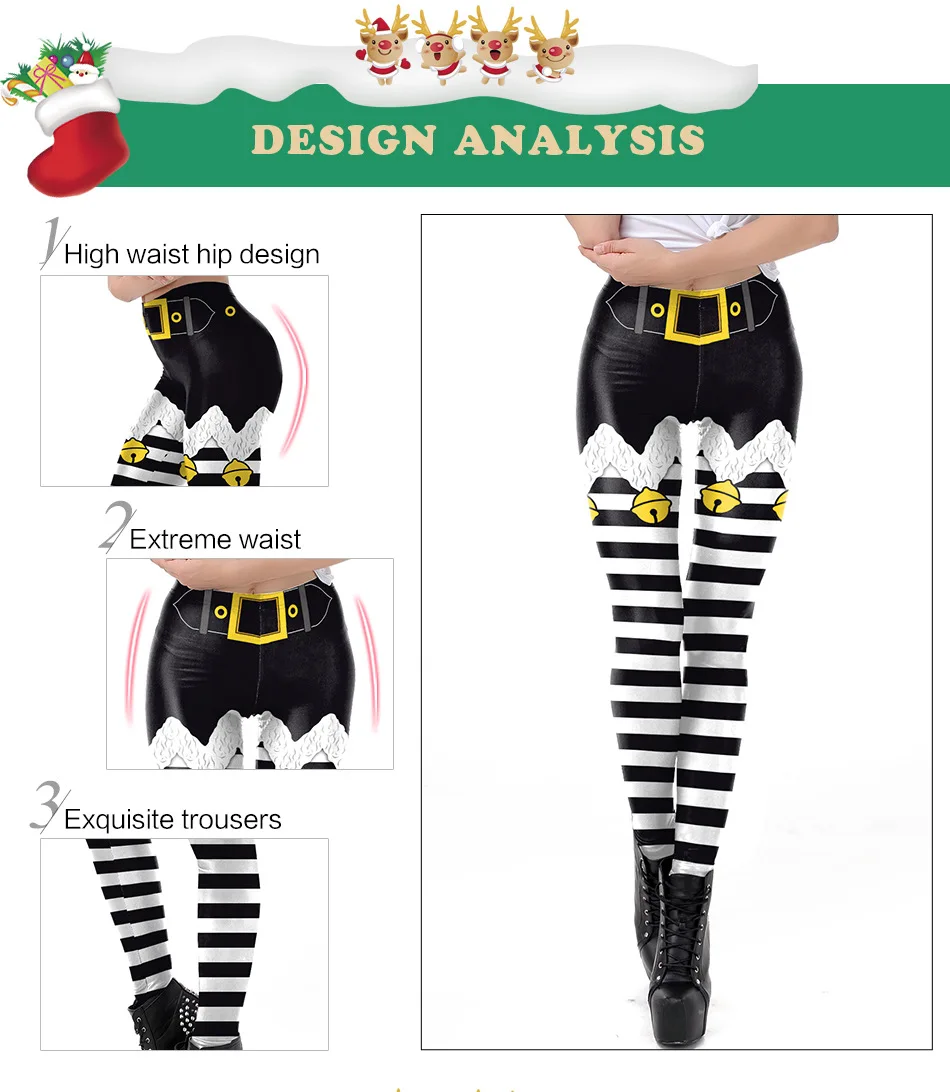 AliExpress, новинка, Рождественская одежда, 3D модель, черно-белые леггинсы с принтами в полоску, женское платье, SKDK082