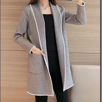 

Women's Long Sleeve Long Sweater Cardigan Women 2020 Autumn New Outwear Coats Women Winter Loose Windbreaker Coat Cardigan
