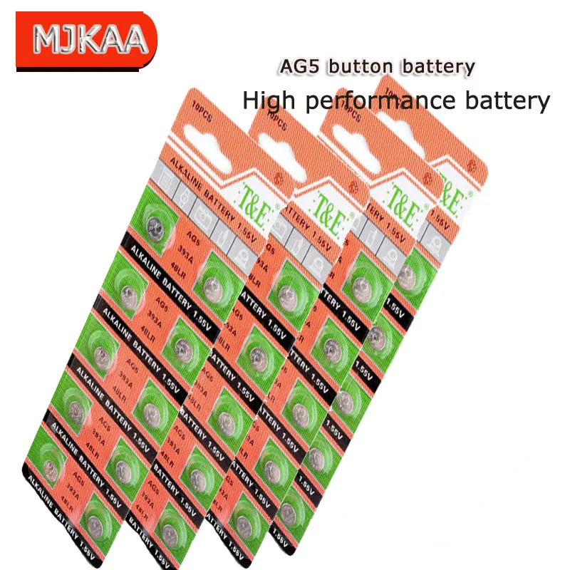 Поставщик продает дешевые 200 шт. 1,55 V AG5 AG 5 G5 393A LR48 LR754 15193 LR48 D309 399 RW28 Кнопка Батарея для мобильного часо-игрушки