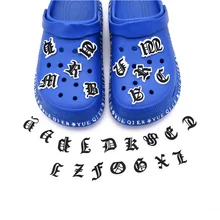 Original PVC Shoe Buckle Accessories DIY Combination English Alphabet Shoes Decoration JIBZ for Croc Charms Bracelets Kids Gifts