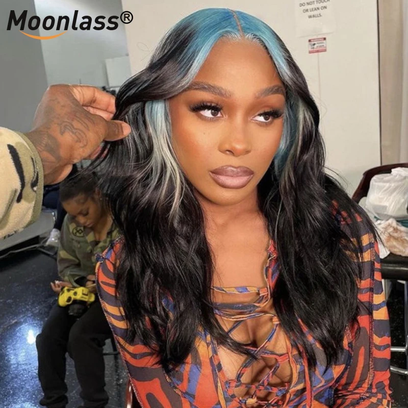 Pink Highlight Lace Front Wigs Human Hair Ombre Hd Transparent Lace