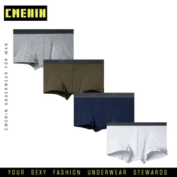 

4pcs Men Underwear Boxer Male Panties Underpants Boxers Cueca Men's Clothing Breathable Comfortable Homme Boxershort Solid AD304