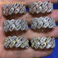 Wholesale Miami Cuban Link Chain Men's Ring Gold Plated Bling Iced Out Full Cubic Zircon Hip Hop Fashion CZ Rock Jewelry 2