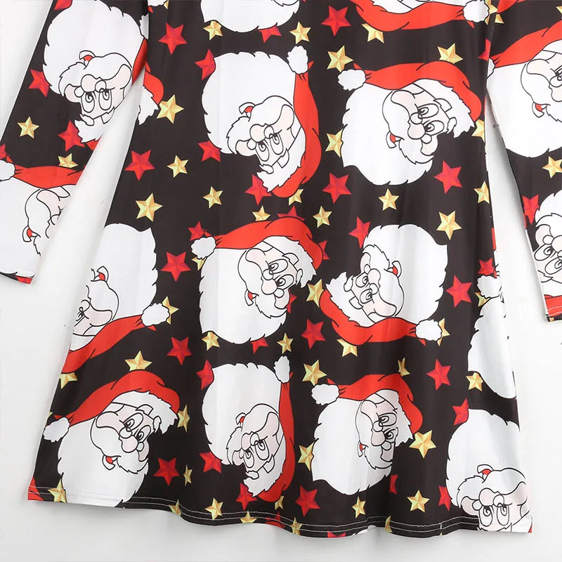 Christmas Costume Christmas New Santa Digital Print Parent-child Dress Santa Claus Dresses