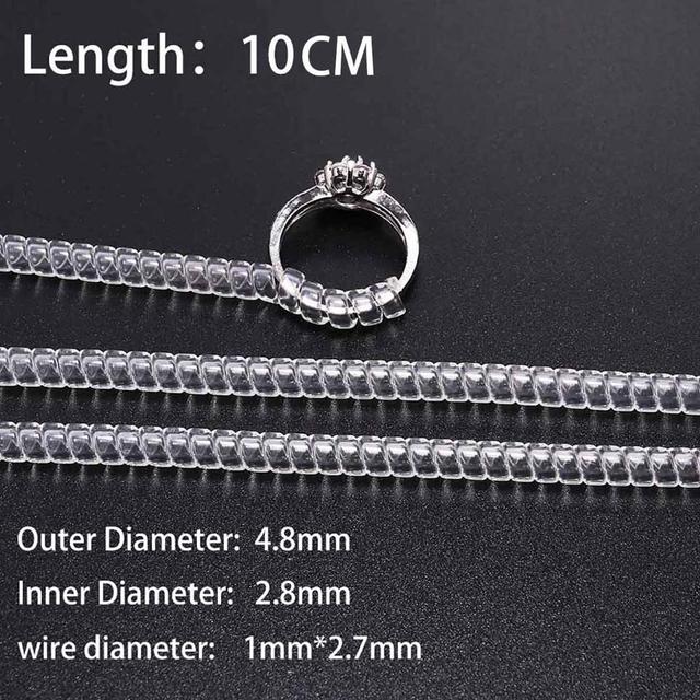 Transparent Spiral Based Ring Tools Spring Coil Ring Size Adjuster Guard Tightener Reducer Resizing Tool For Jewelry