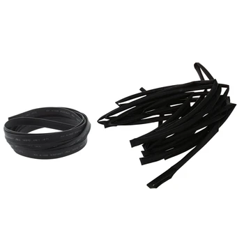 

New 2Pcs Black Polyolefin Heat Shrinkable Tube Shrink Tubing - 6 Meters 6Mm Dia & 3 Meters 7Mm Dia