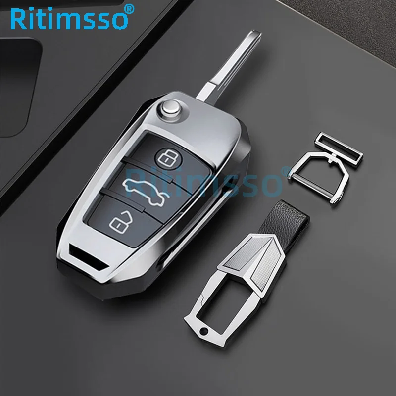 Custodia-protettiva-per-coperture-chiave-pieghevole-in-lega-di-zinco-per-Audi-A1-A3-A4-A5.jpg Custodia/cover per Chiave/telecomando in lega di zinco per Audi A1 A3 A4 A5 Q7 A6 C5 C6 accessori per lo Styling della borsa del supporto per auto - Custodia protettiva per coperture chiave pieghevole in lega di zinco per Audi A1 A3 A4 A5