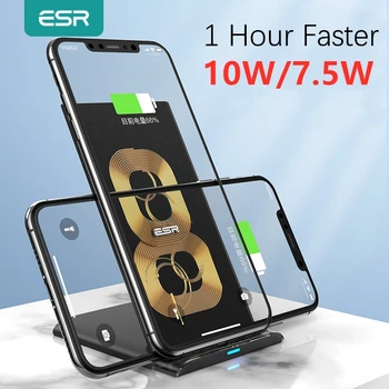 

ESR Wireless Charger 10/7.5W for iPhone 11 Pro Xs Max Xr X 8 Plus Qi Quick Fast Wireless Charging Stand for Samsung S10/9/8 Plus