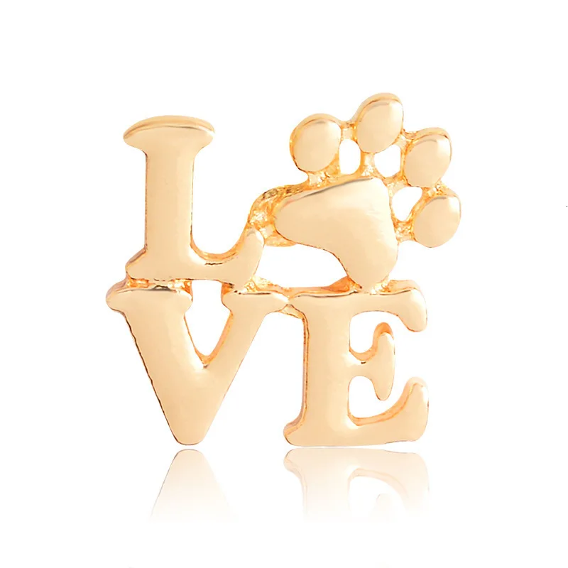 Золотая Серебряная Буква популярная Орна Мужская ts Love Word Dog Paw брошь на воротник сумка бижутерия для декорирования мужчин и женщин на подарки