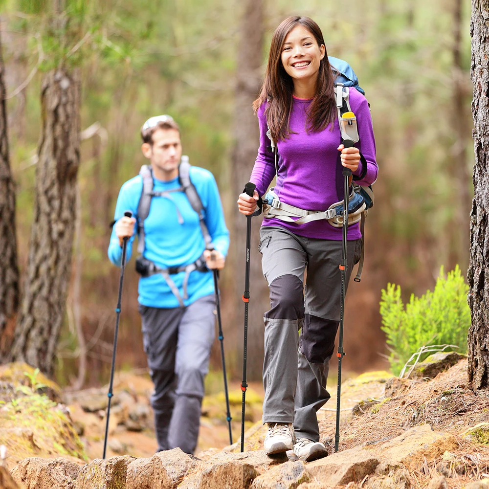 Naturehike трекинговой палке 3-х секционный 250g Алюминий сплав Пеший Туризм Stick трость Портативный телескопическая Пеший Туризм треккинговые палки