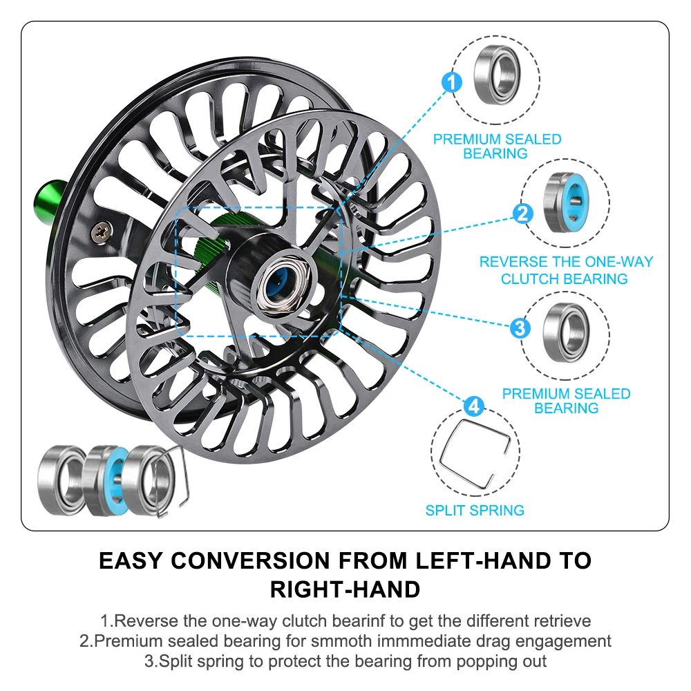 clutch fly reels Guide Series Reel 6-8 WT and Cherry Salmon. Dorisea Fly Fishing Reel Large