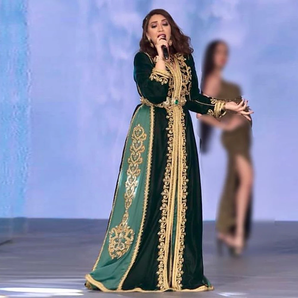 Bbonlinedress марокканские платья Caftan с вышивкой и аппликацией Длинные вечерние 2020