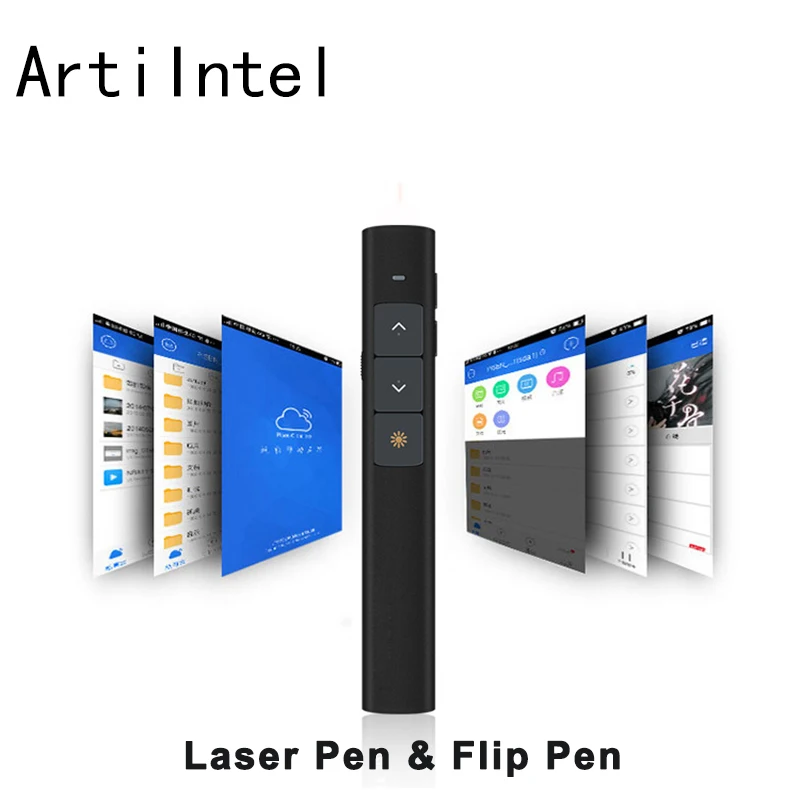 

Presenter Remote Control Flip Pen Wireless 2.4GHz Powerpoint PPT Clicker PPT USB Laser Turn Presentation Receiver Rechargeble
