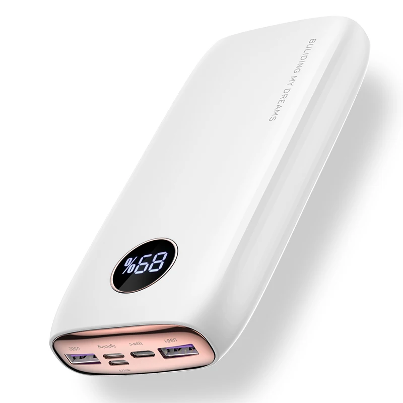 White Gold KUULAA power Bank 30000 mAh usb type C PD Быстрая зарядка+ Quick Charge 3,0 power Bank 30000 mAh Внешняя батарея для Xiaomi iPhone - Цвет: White Gold