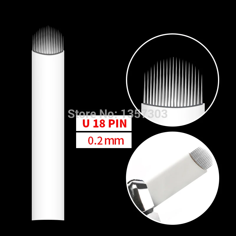 50 шт. белые 0,20 мм микроблейдинг Иглы для татуировки Lamina Tebori 7 9 11 12 14 гибких лезвий u-образной формы Перманентный макияж иглы Лезвия