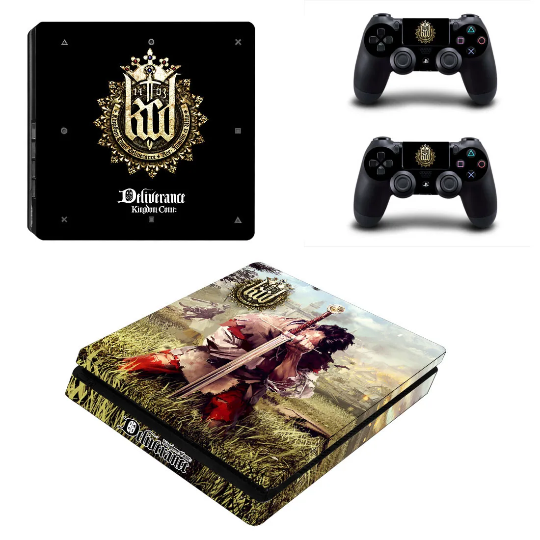 Kingdom Come: Deliverance PS4 тонкие наклейки Play station 4 тонкие виниловые наклейки на кожу для playstation 4 тонкая консоль и контроллер