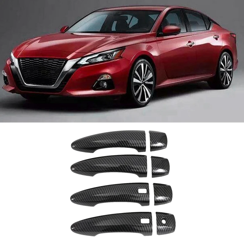 Углеродное волокно сторона Смарт дверные ручки крышки планки для Nissan Maxima