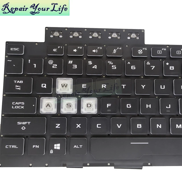 Asus tufゲーム用の英語キーボードバックライト,クリスタルキー 