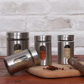 

Barbecue chili pepper bottle 304 stainless steel seasoning bottle toothpick salt and pepper seasoning jar kitchen glass bolt