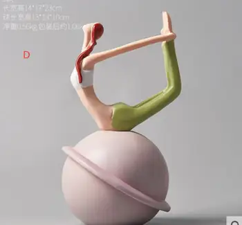 

Resin modern minimalist yoga girl bookshelf light luxury model room decorations