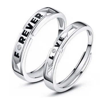 

CHAMSS Japanese And Korean Version Of Forever Love Romance Couple Open Ring Fashion Personality Female Proposal Ring