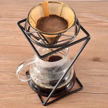 

Manual Pour Over Drip Coffee Filter Cup Bracket Tea Leaf Stand Rack Hand-washed Coffee Filter Cup Holder Coffee Supplies