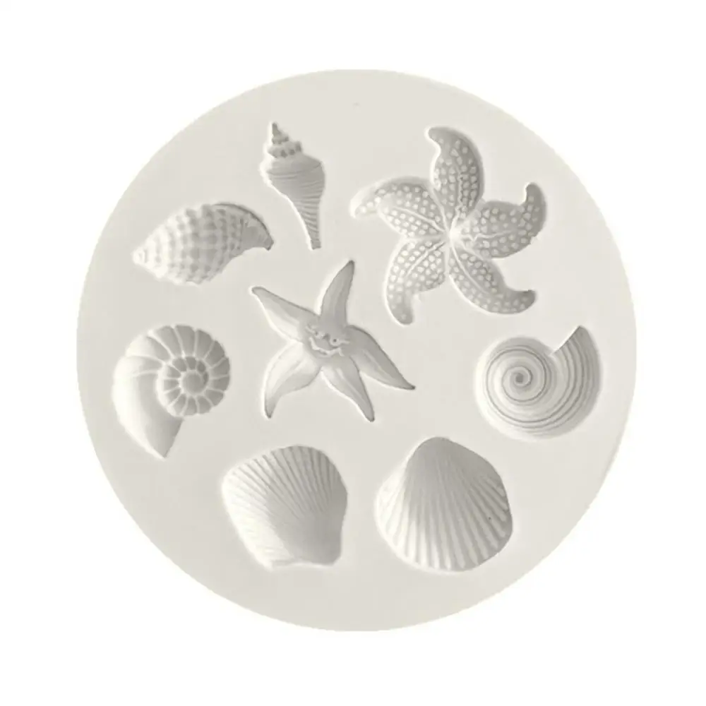 Морская раковина, морская звезда, силиконовая форма для торта, кухонная форма для самостоятельной готовки, инструмент для конфет, печенья, форма для выпечки помадки, инструмент для украшения торта DIY