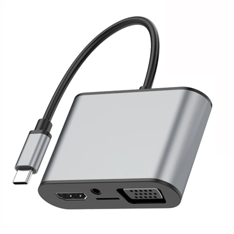 Концентратор Basix type C USB-C к адаптер HDMI VGA Thunderbolt 3 type-C PD TF 3,5 мм Слот для чтения USB3.0 концентратор для MacBookPro huawei P20 Pro - Цвет: 8in1 type c hdmi vga