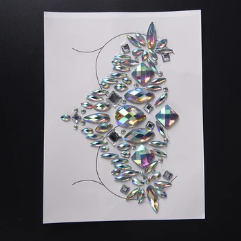 

1pc Body Art Bling Bling Flash Breast Rhinestone Jewel Decor Nipple Cover Chest Temporary Diamond Tattoo Stickers