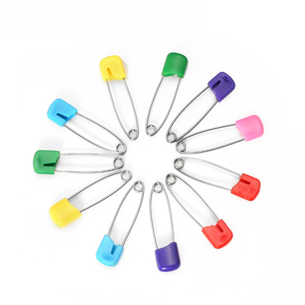 

1pcs Baby Safety Pins Brooch Stainless Steel For Baby Cloth Bib Durable Safety not the needle out easily Random Color