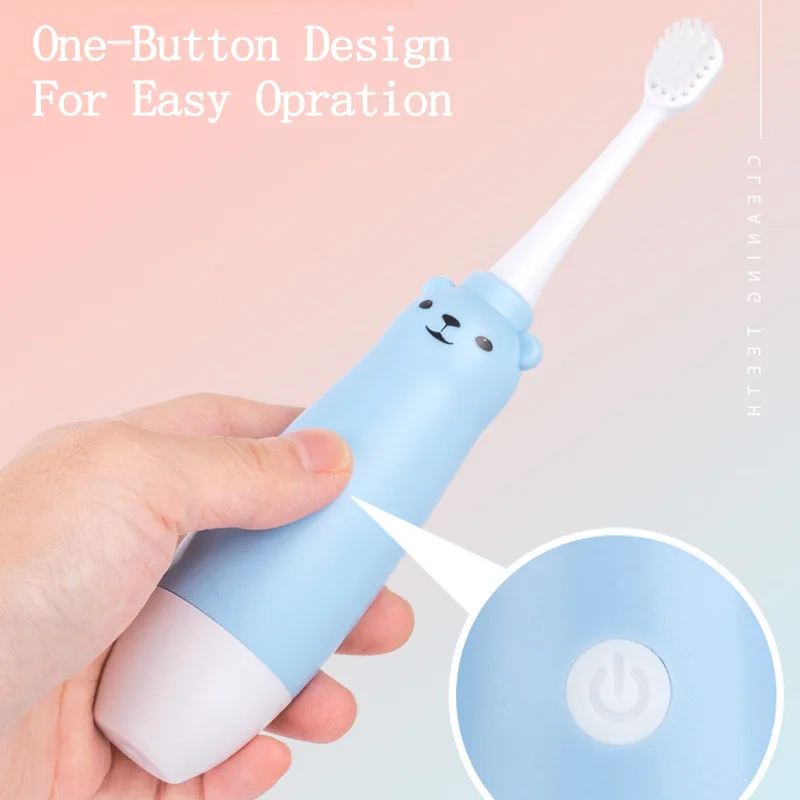 Children Electric Toothbrush IPX7 Waterproof Soft Electric Toothbrush For Children Teeth Clean With 2pcs Replacement Head Home Children Electric Toothbrush IPX7 Waterproof Soft Electric Toothbrush For Children Teeth Clean With 2pcs Replacement Head Home