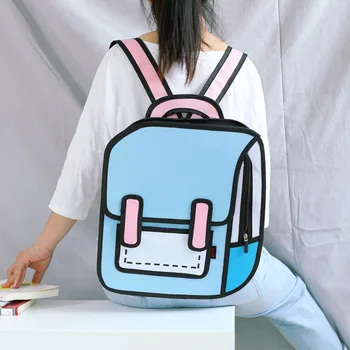 

Schoolbag Secondary Yuan 2D Vertical Body 3D Cartoon Backpack kawaii backpack school bags for teenage girls