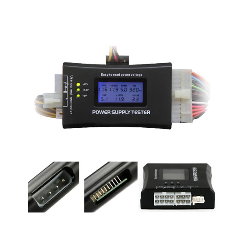 ЖК-компьютер корпус двигателя Электрический тестер 20/24 pin 4 SATA тестеры жестких дисков